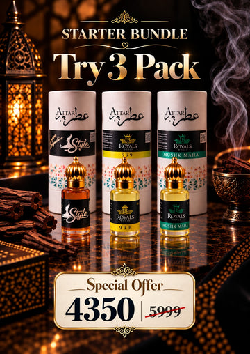 Starter Bundle – Try 3 Pack | Premium Attar Fragrance Collection \ 12ML